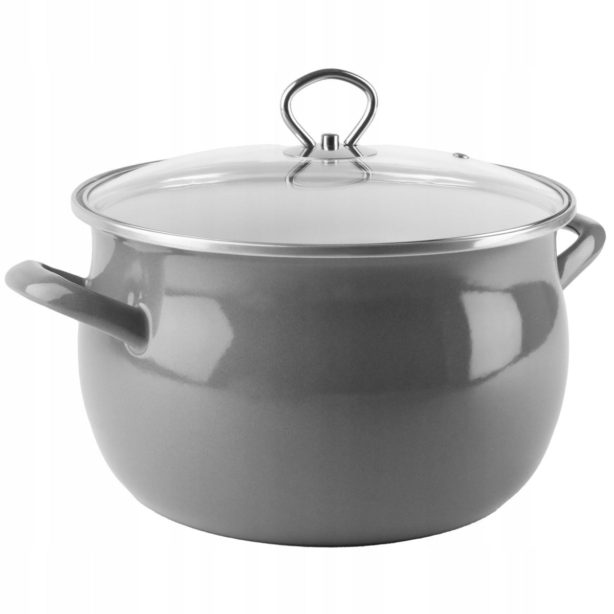 Enamel pots set of enamel pots grey Helena 10 elements Brand Silesia Emalia