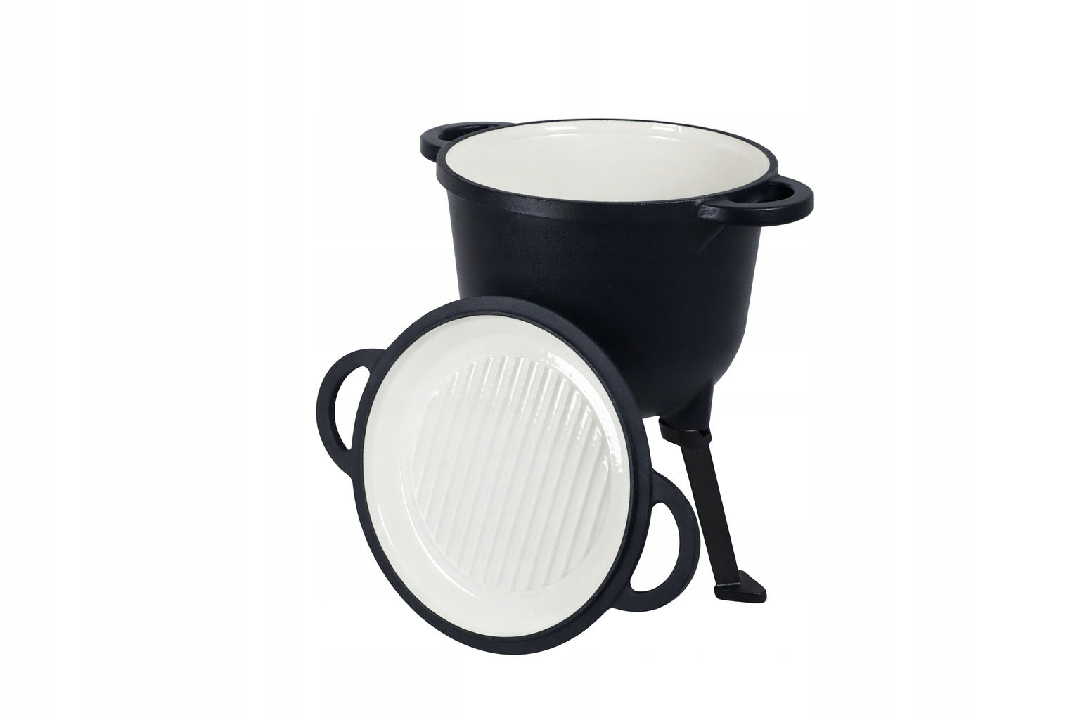 Enameled cast iron boiler 2in1 + Grill pan Rossner 8 l
