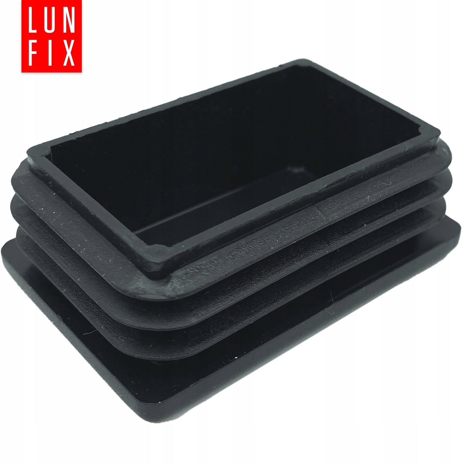 End caps for profiles 60x40 black rectangular plastic 10pcs. Brand Lun Fix