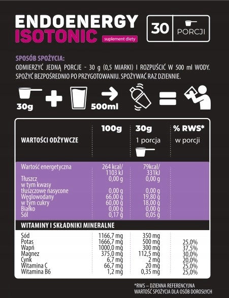EndoEnergy Isotonic lime with mint 900g Endorfina.shop Expiration date at least 1 year from the date of purchase