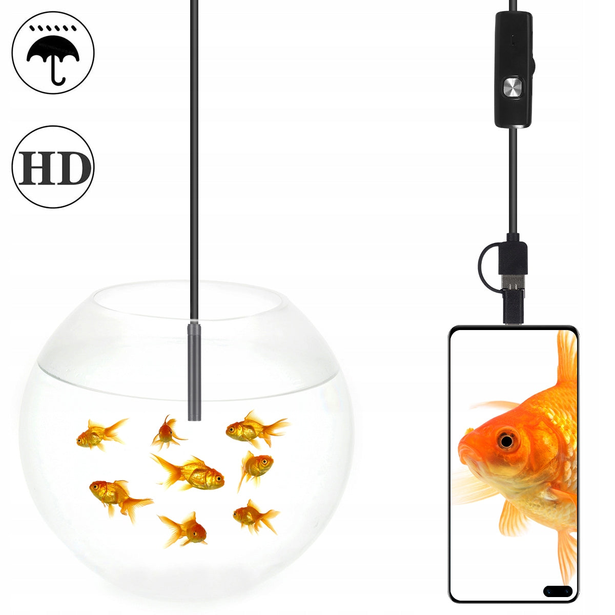 Endoscope Inspection Camera Workshop Waterproof 5m LED FHD for Phone Brand no brand