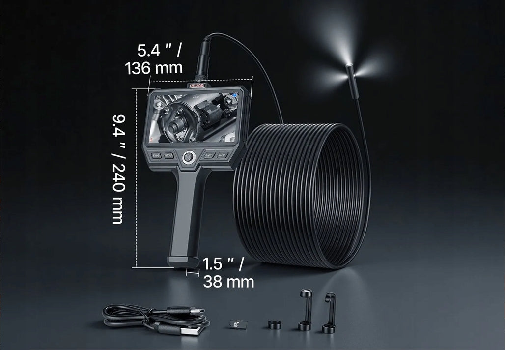 Endoscope borescope inspection camera workshop premium 10 m black IP67 Brand Vevor
