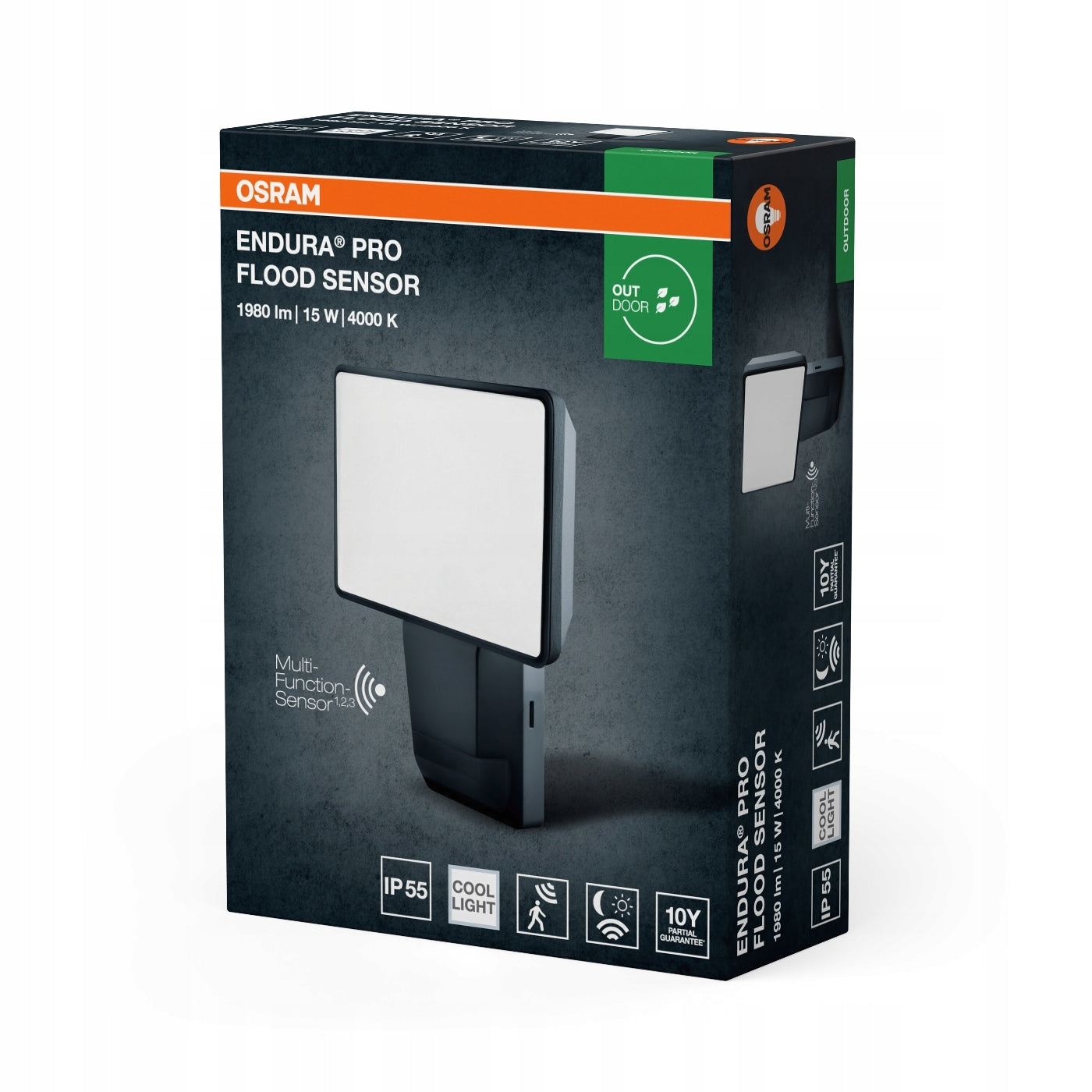 Endura Osram LED Floodlight Twilight Motion Sensors 15W 4000K 1500lm IP55