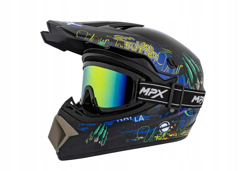 Enduro Helmet+Gogle Cross Quad ATV Scooter Electric BMX Bike XL 61-62cm Manufacturer's catalog number MCGKZ04014