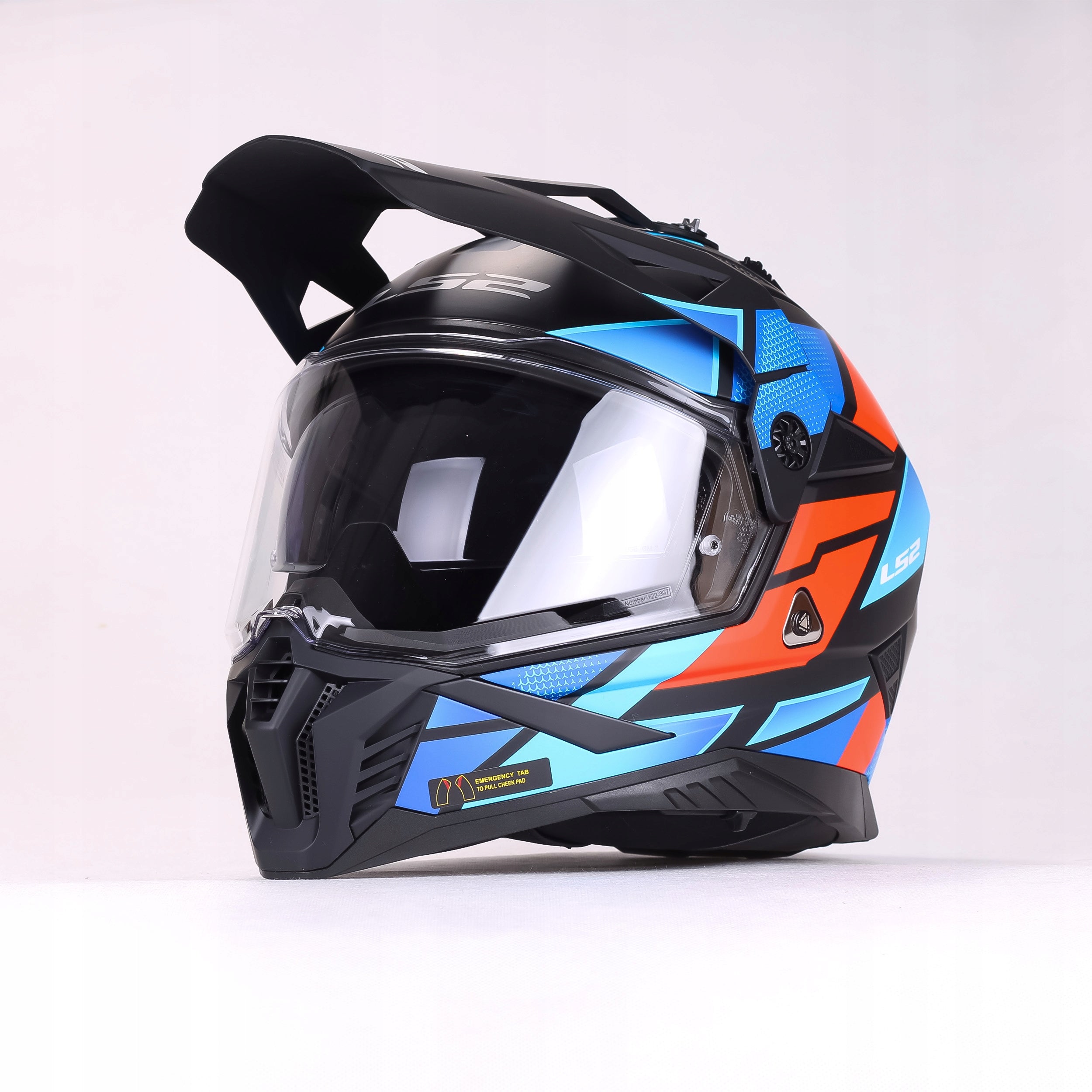 Enduro cross off-road helmet LS2 MX702 PIONEER II Block red blue Manufacturer's catalog number AK4670227117