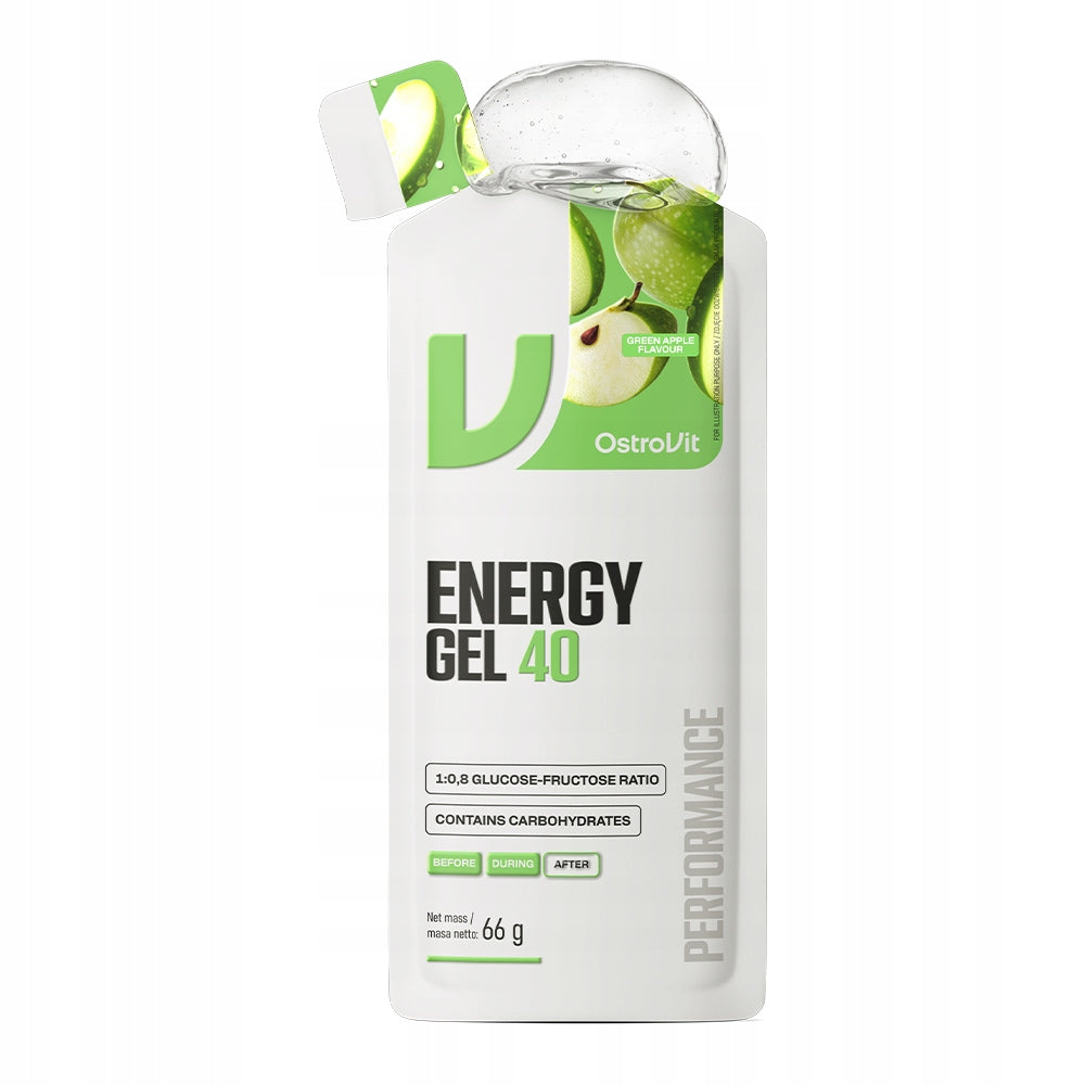 Energy Gel OstroVit Energy Gel 40 Green Apple 66 g Carbohydrates Packaging status original