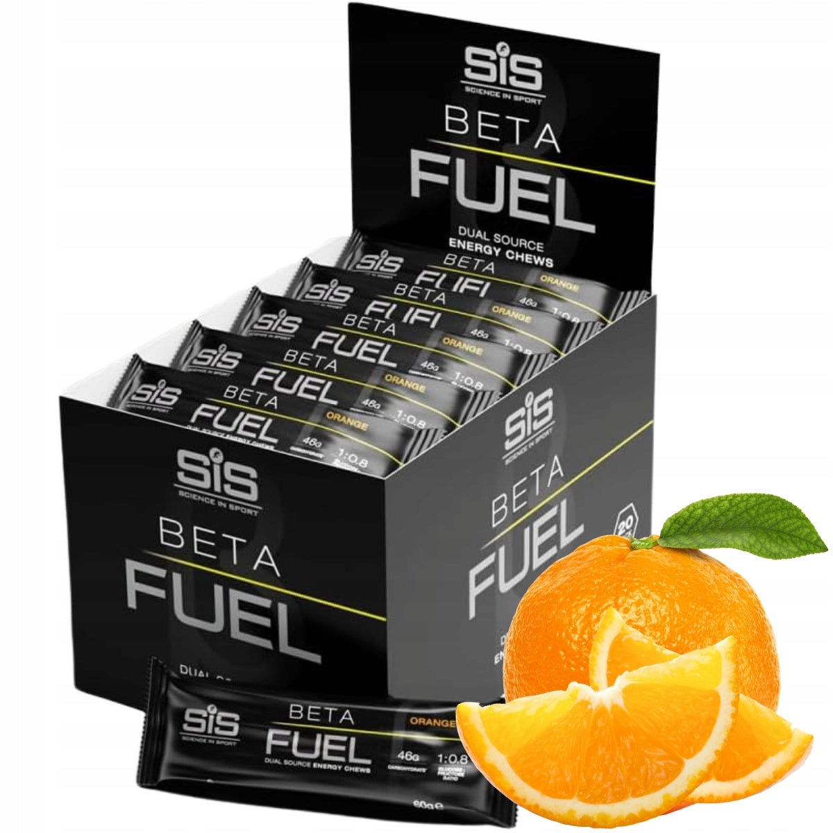 Energy Jelly SIS Beta Fuel Chew 20x60g Carbohydrates Teether Orange