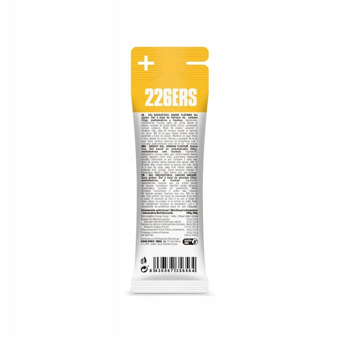 Energy gel 226ERS HIGH FRUCTOSE GEL 80g. BANANA Expiration date at least six months from the date of purchase