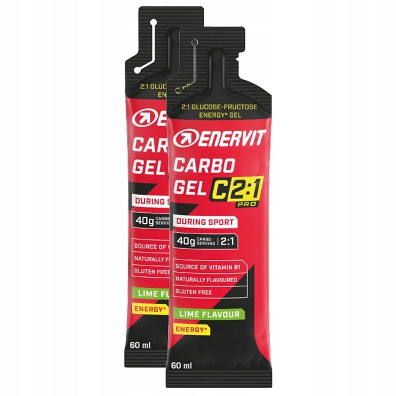 Energy gel Enervit Sport Carbo Gel C2:1PRO - 2 x 60 ml - Lime