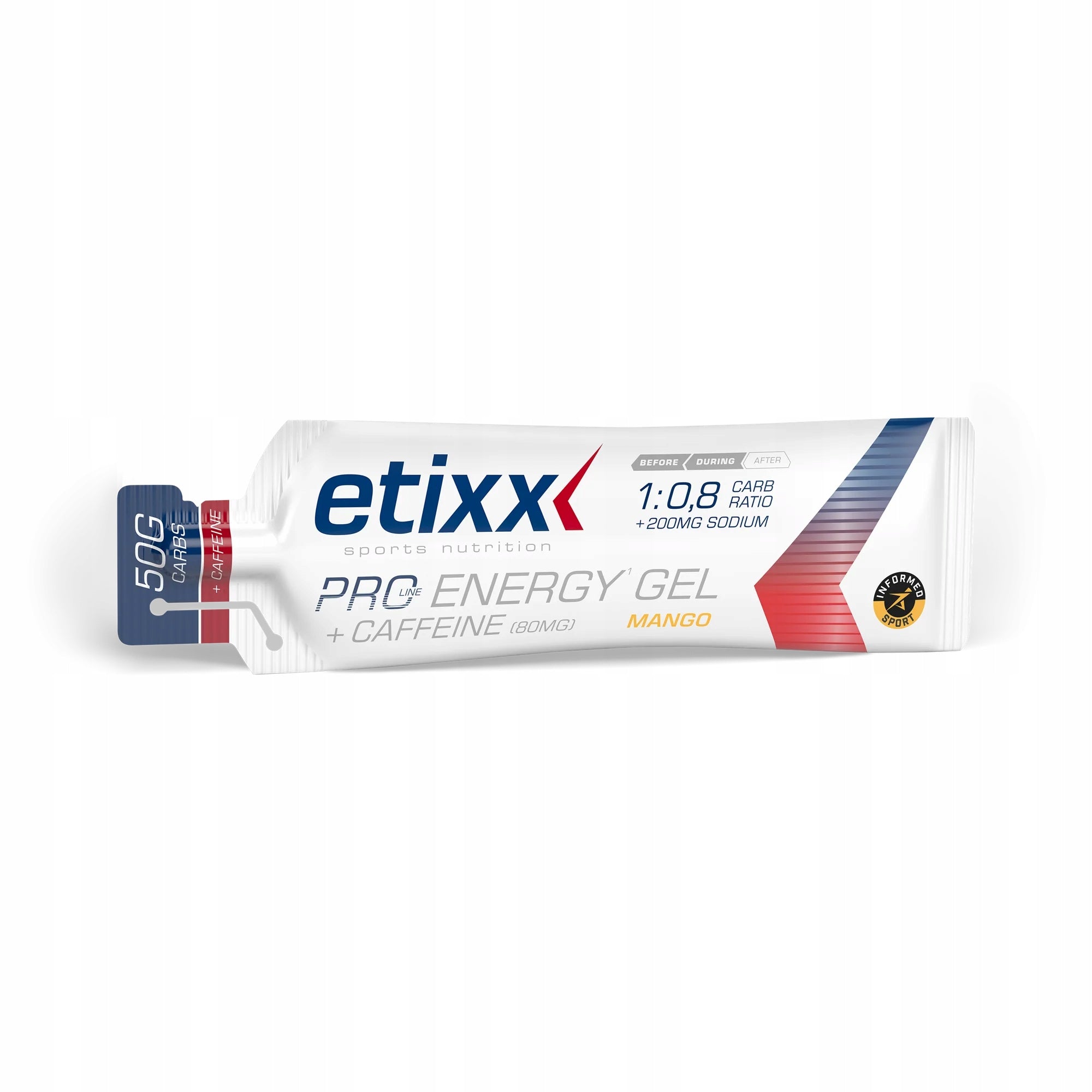 Energy gel with caffeine Etixx Pro Energy Gel Mango 60 ml - 50 g carbons