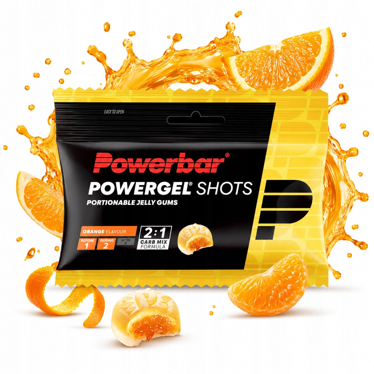 Energy gummies PowerBar Orange 60 g carbohydrates for training energy