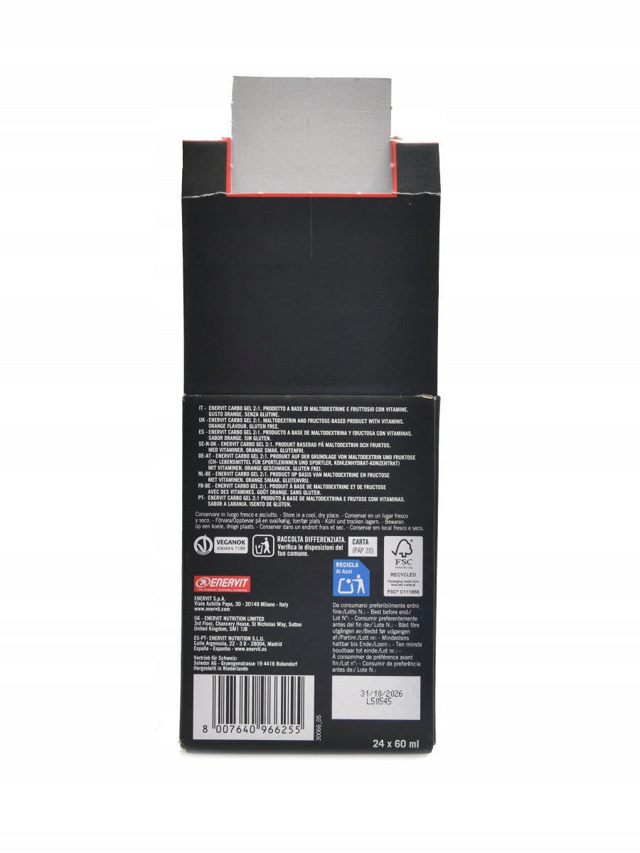 Enervit Carbo gel C 2:1 PRO 24 x 60 ml economy pack pomeranč Packaging status original