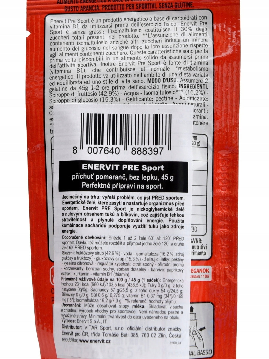 Enervit Pre sport 10 x 45g cola + caffein economy pack Expiration date at least six months from the date of purchase