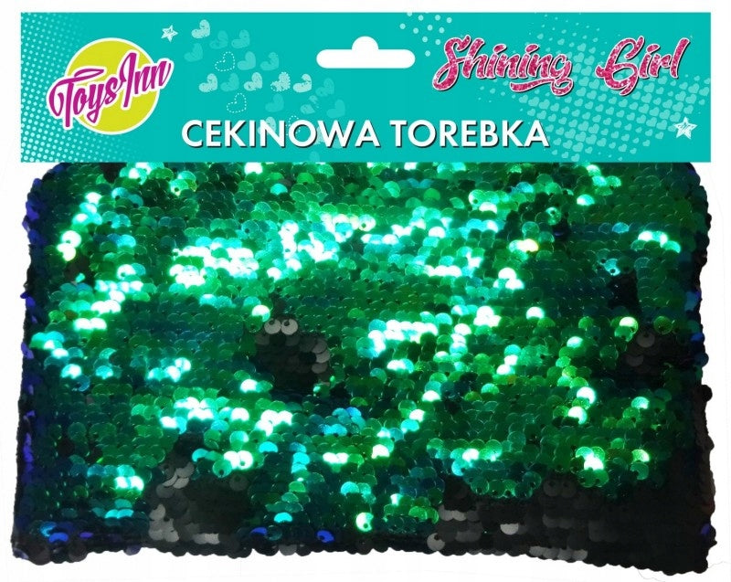 Envelope SEQUIN BAG small GREEN-BLACK Stnux STYLISH and PRETTY Color multicolor