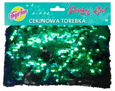 Envelope SEQUIN BAG small GREEN-BLACK Stnux STYLISH and PRETTY