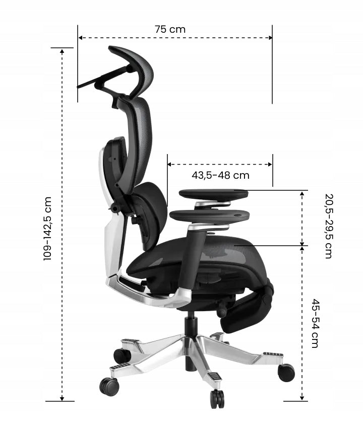 Ergonomic Chair Flexispot C7 Morpher Foam Footrest 163kg Black Manufacturer code 840460497497