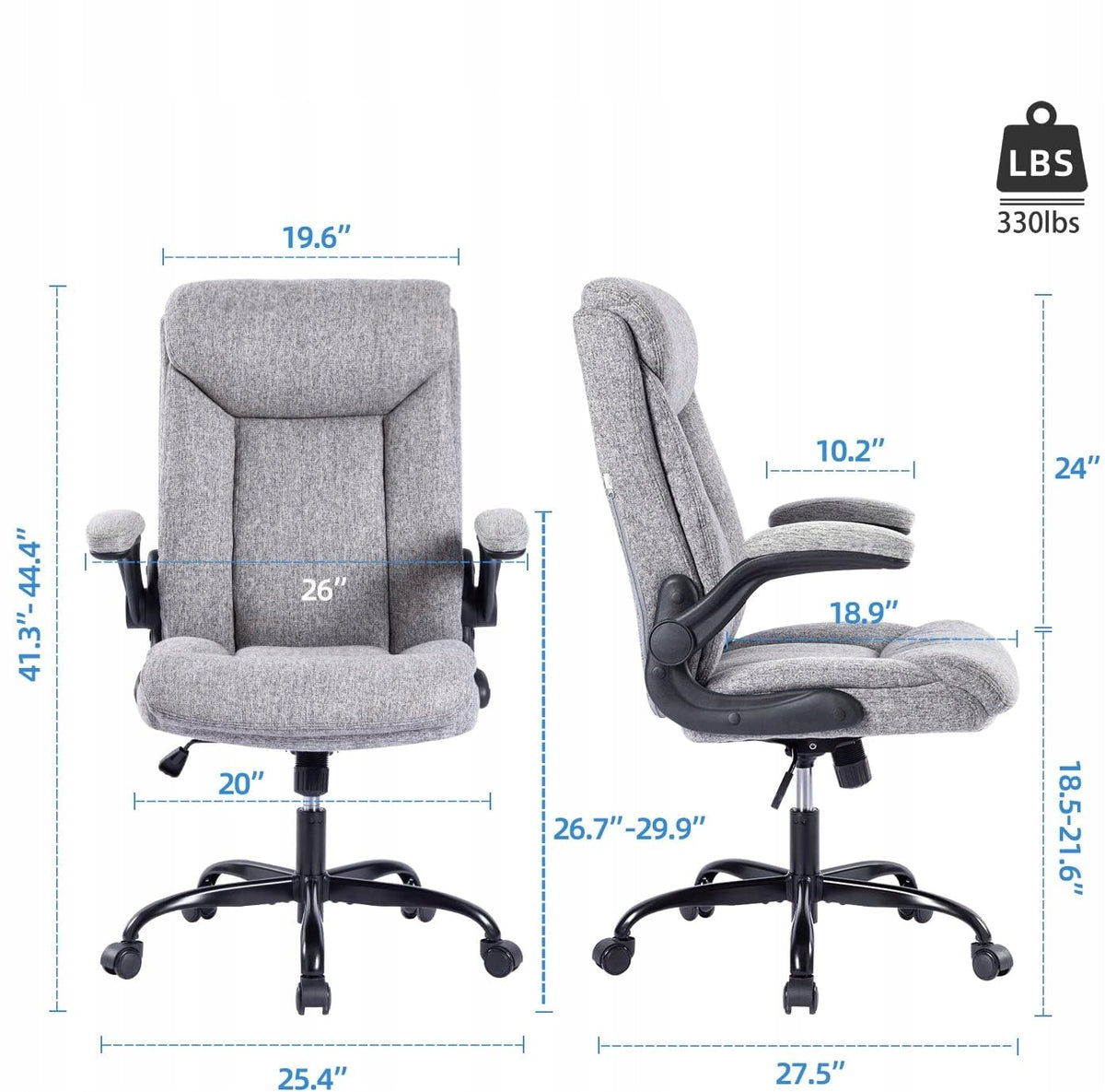 Ergonomic Height Adjustable Swivel Chair Grey for Office and Home Medical device no
