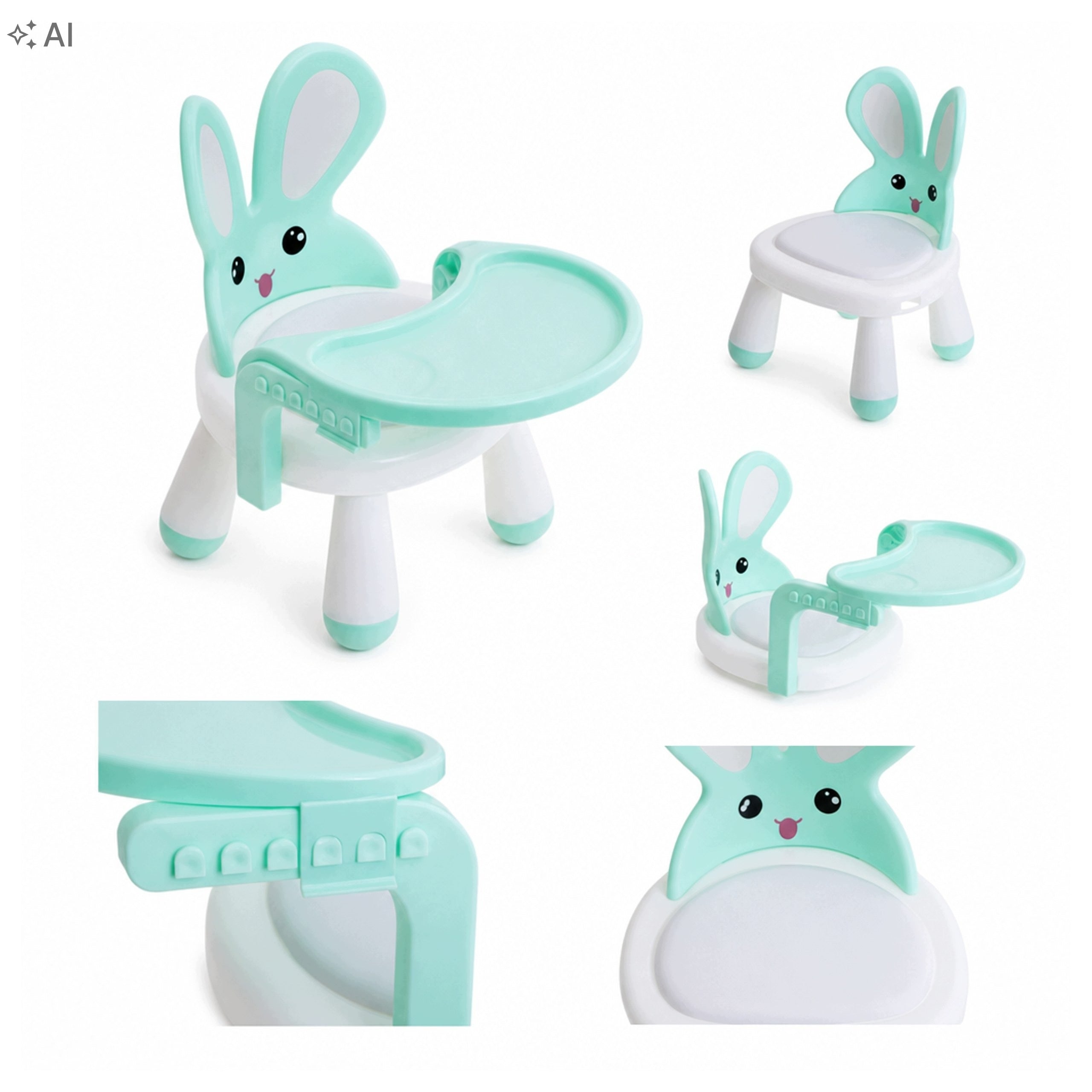 Ergonomic Highchair for Feeding and Playing Mint Adjustable