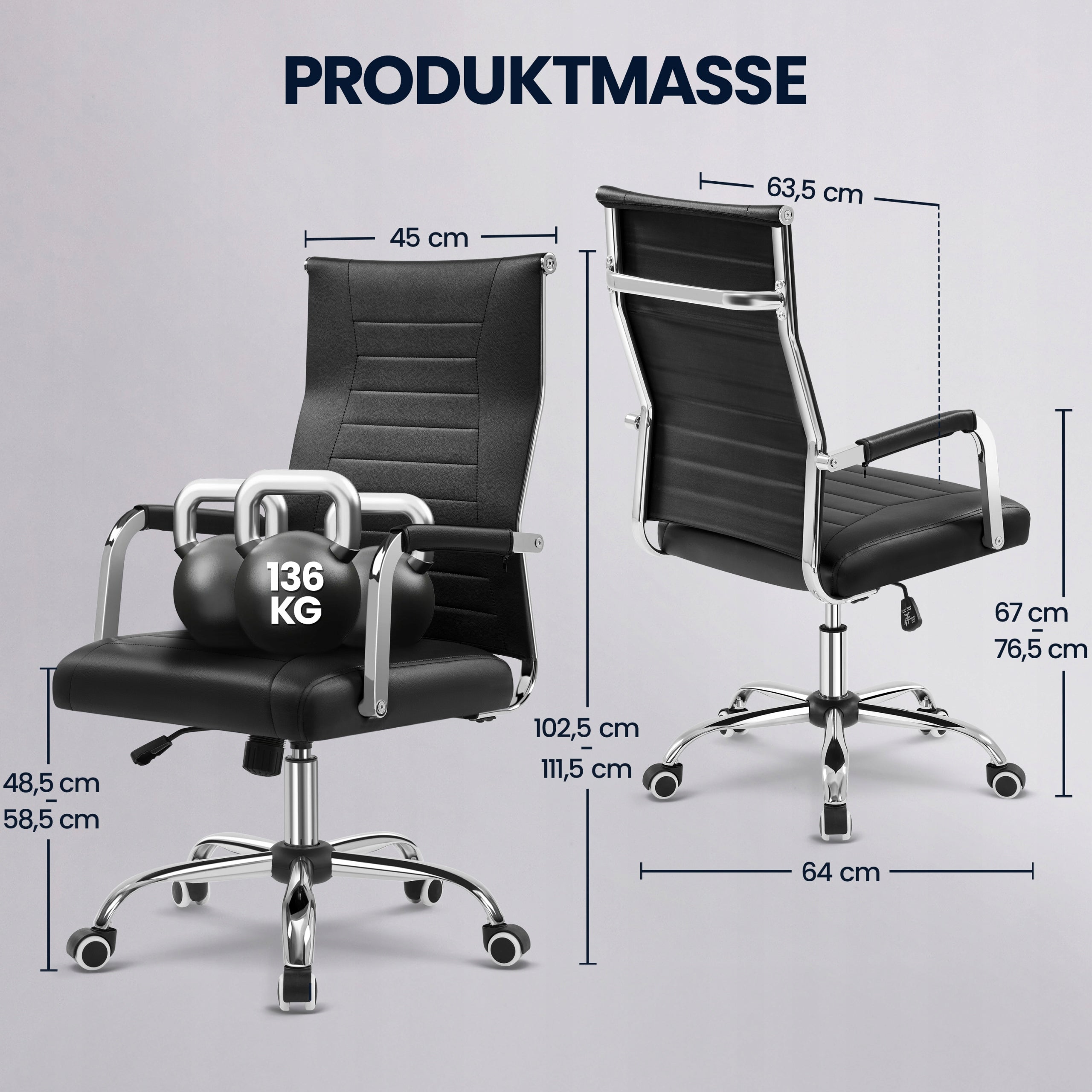 Ergonomic Office Chair with Armrests, Swivel, Black Medical device no