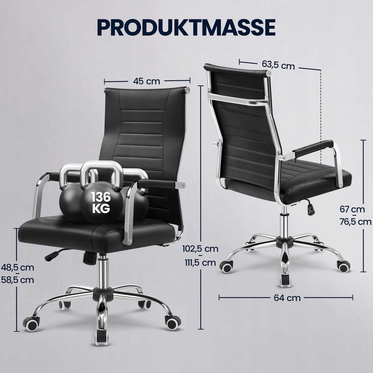 Ergonomic Office Chair with Armrests, Swivel, Black Medical device no