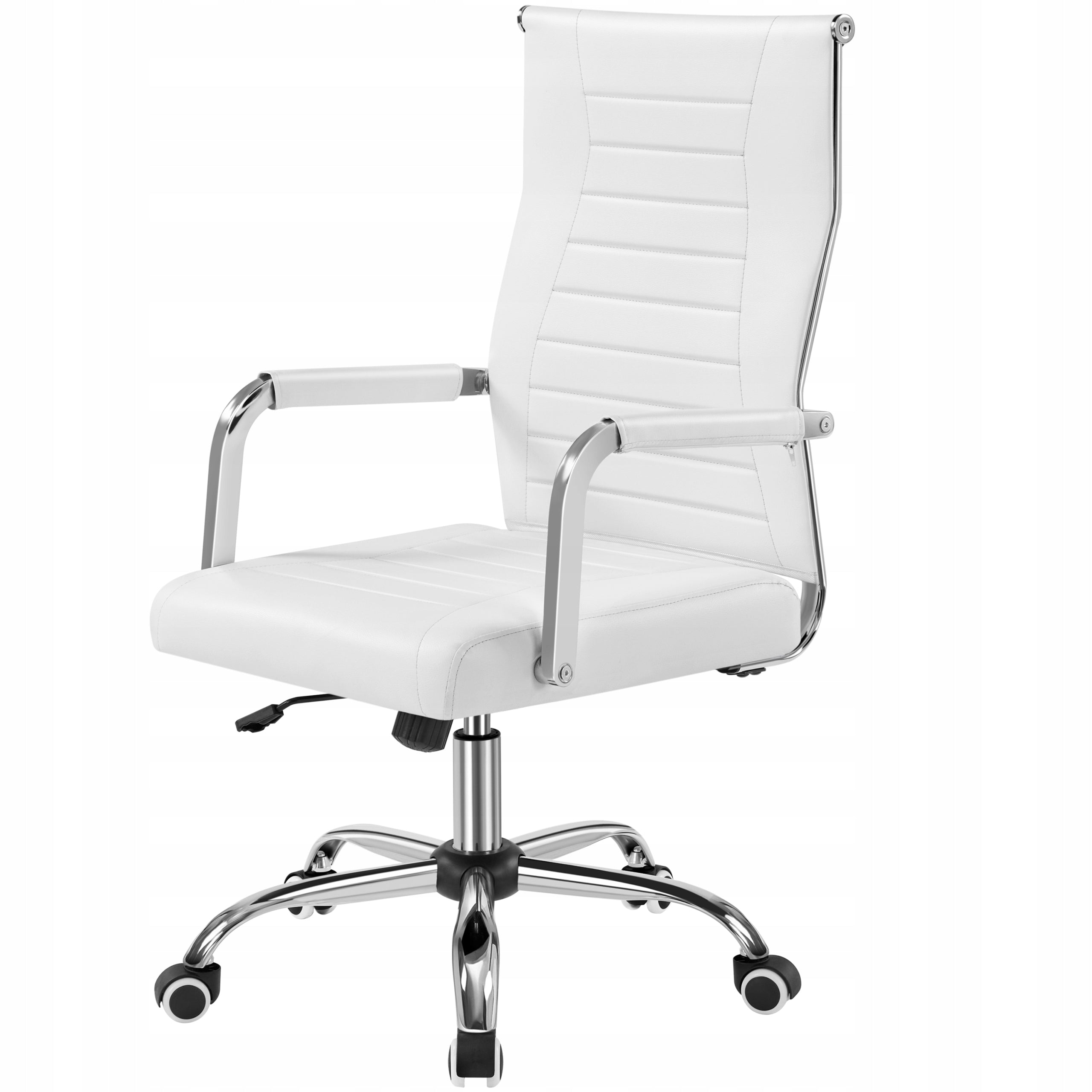 Ergonomic Office Chair with Armrests, Swivel, on Wheels, White Packaging status original