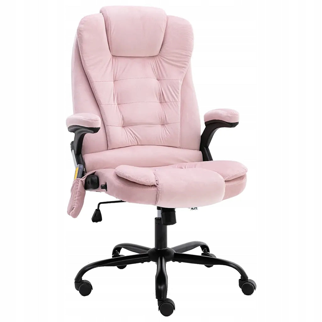 Ergonomic Office Chair with Massage and Heating, Pink, 67x71x110-119