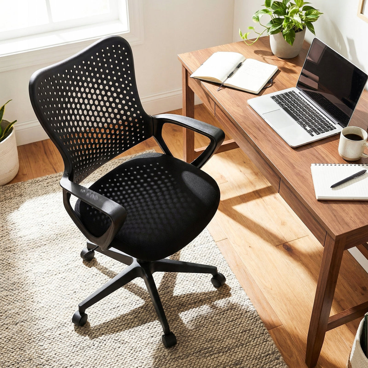 Ergonomic Office Chair with Mesh Backrest Black Chair Brand Costway