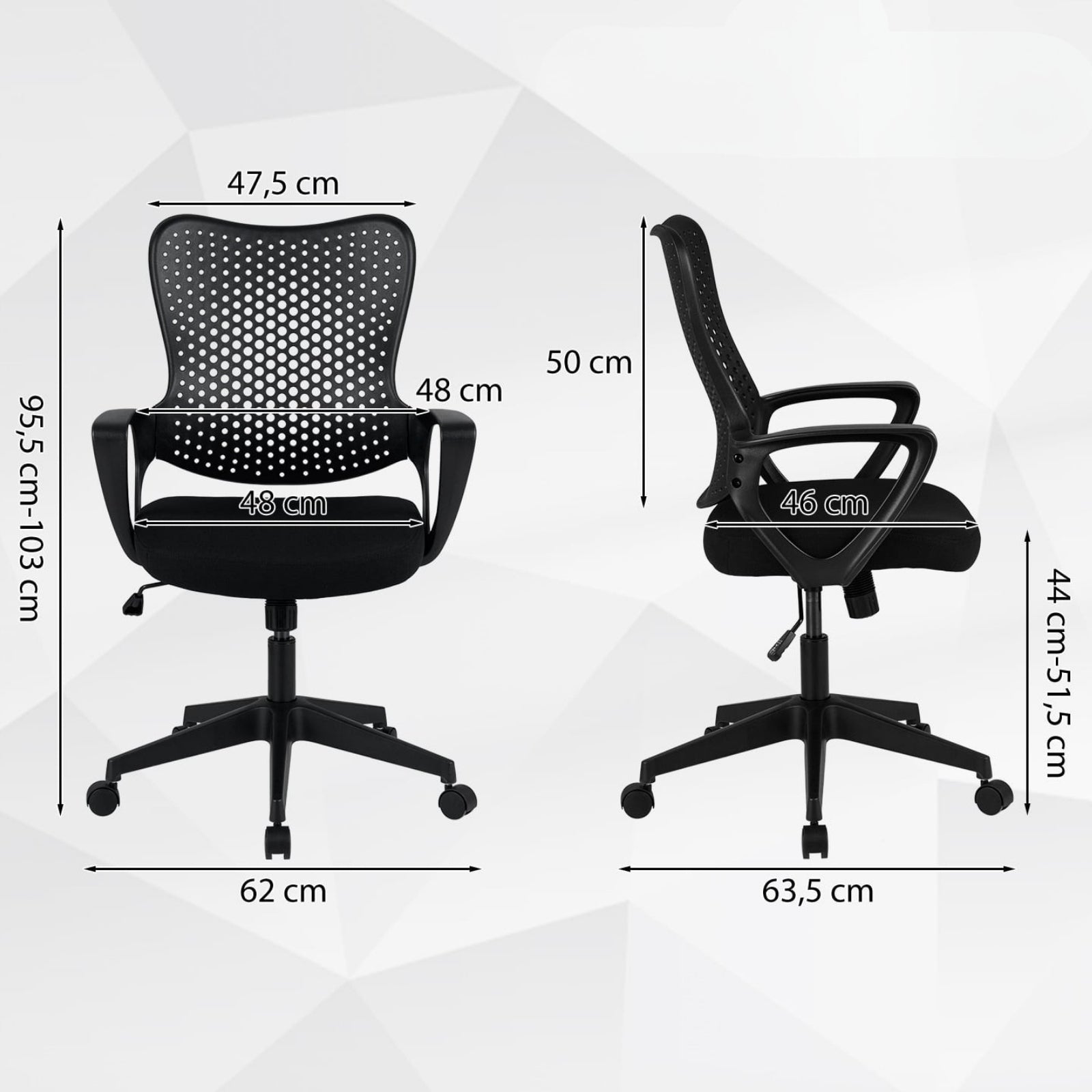 Ergonomic Office Chair with Mesh Backrest Black Chair Medical device no