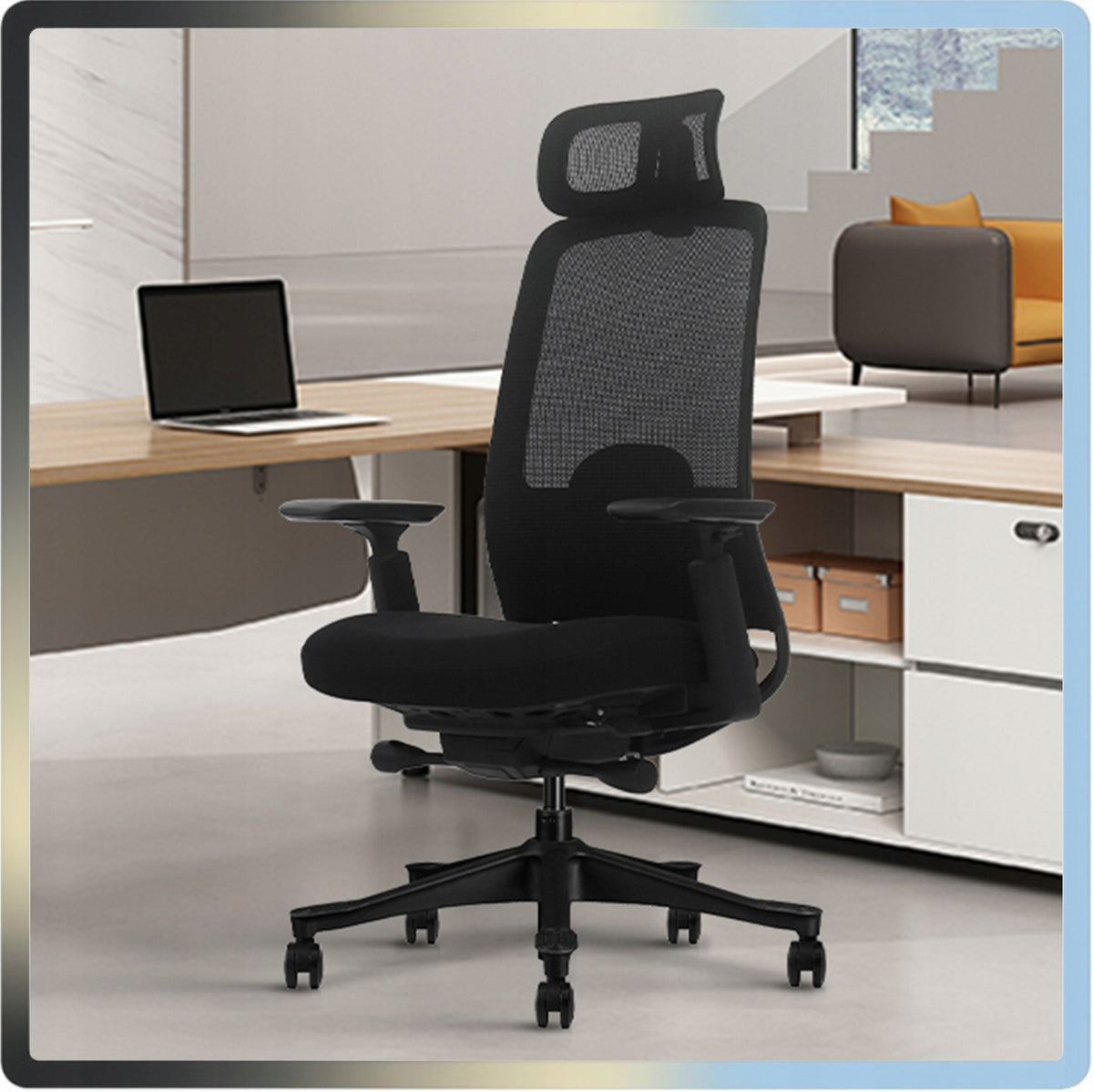 Ergonomic Office Gaming Chair Rotating 3D Adjustable V3 Premium Black Medical device no