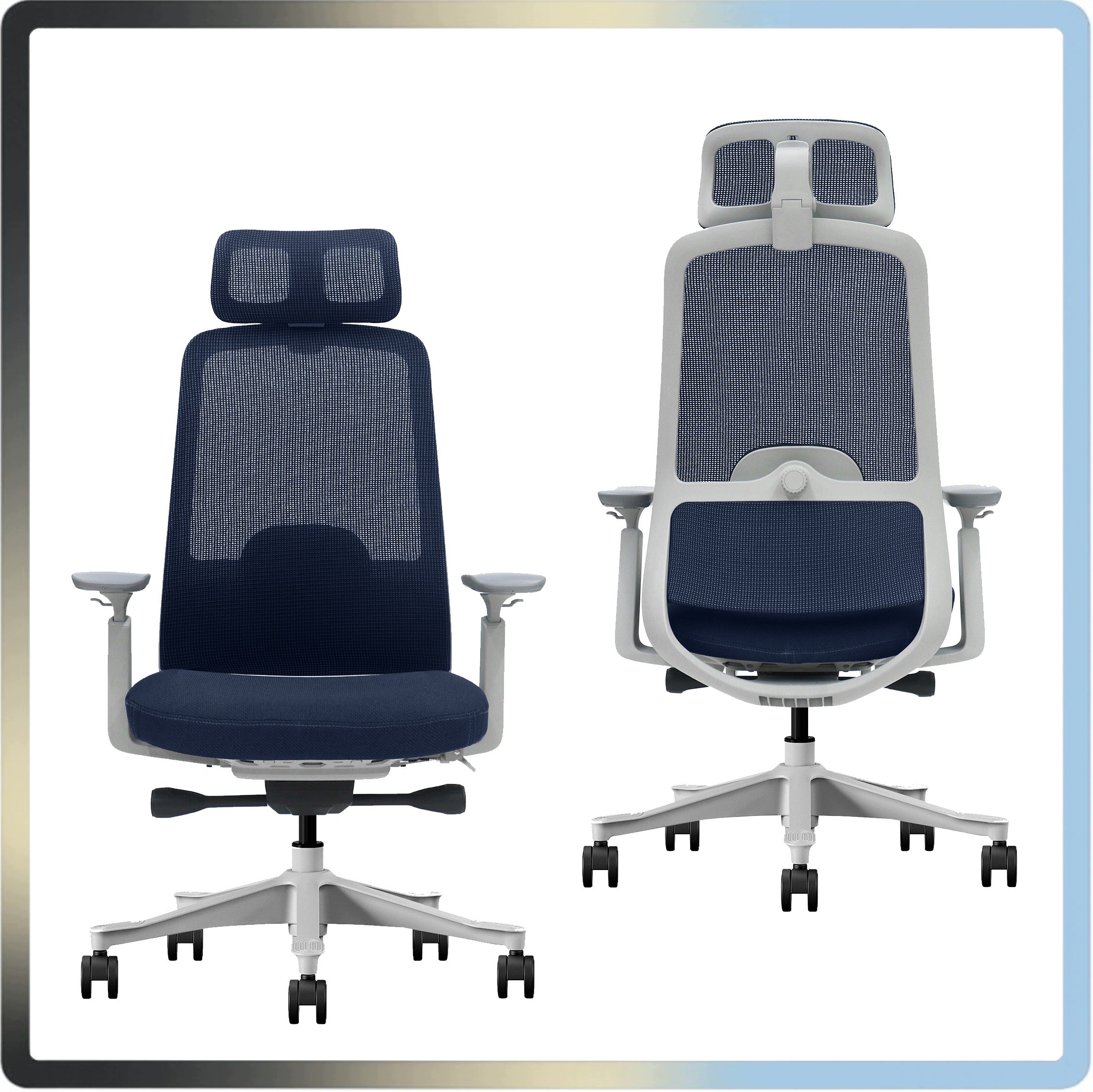 Ergonomic Office Gaming Chair Rotating 3D Adjustable V3 Premium Grey Packaging status original