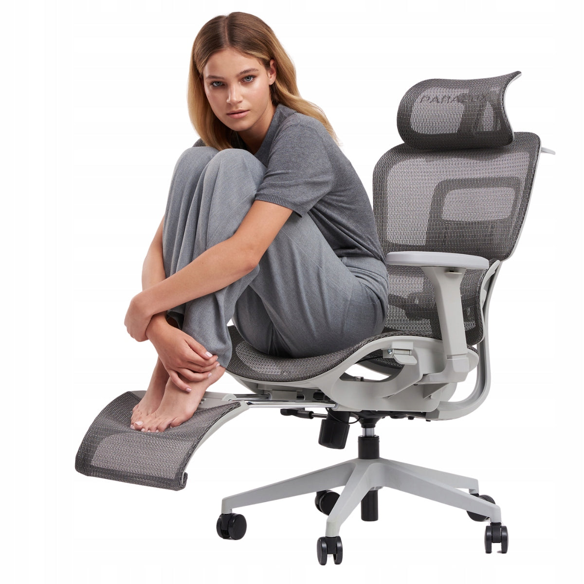 Ergonomic Paradox Ergo One Grey Armchair with Full Adjustment + FOOTREST