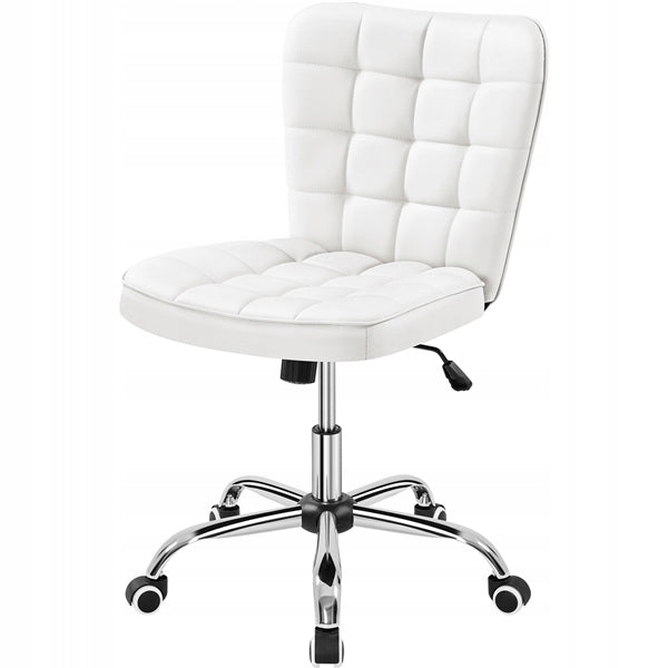 Ergonomic Swivel Chair, Adjustable Height, Wheels, White Packaging status original