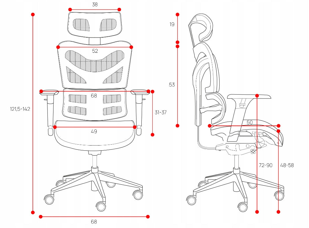 Ergonomic chair DIABLO V-COMMANDER: white -black EAN (GTIN) 5902560338140