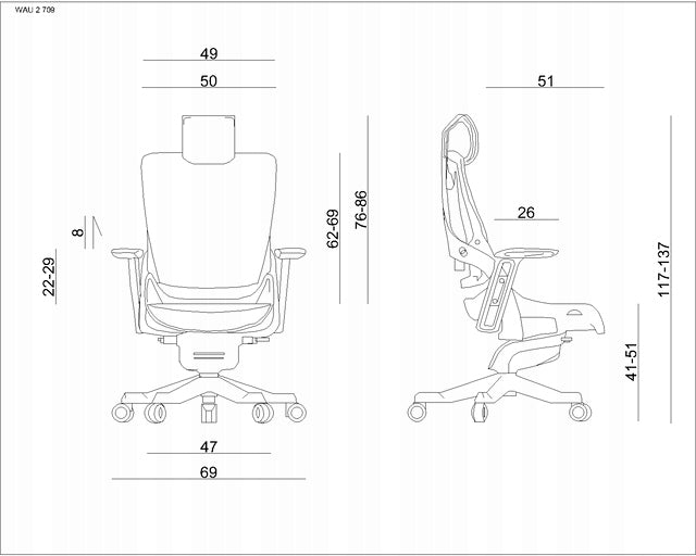 Ergonomic chair WAU 2 white BL418/NW41 UNIQUE MEETS NEW STANDARDS Manufacturer code W-709-W-BL418-NW41