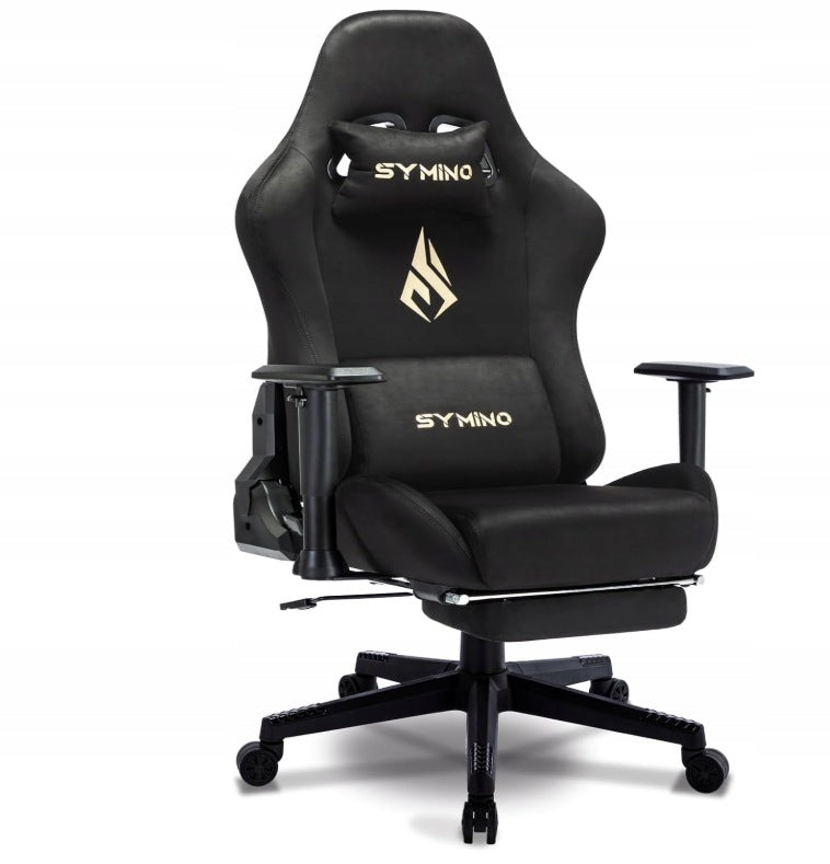 Ergonomic gaming chair with lumbar support headrest footrest