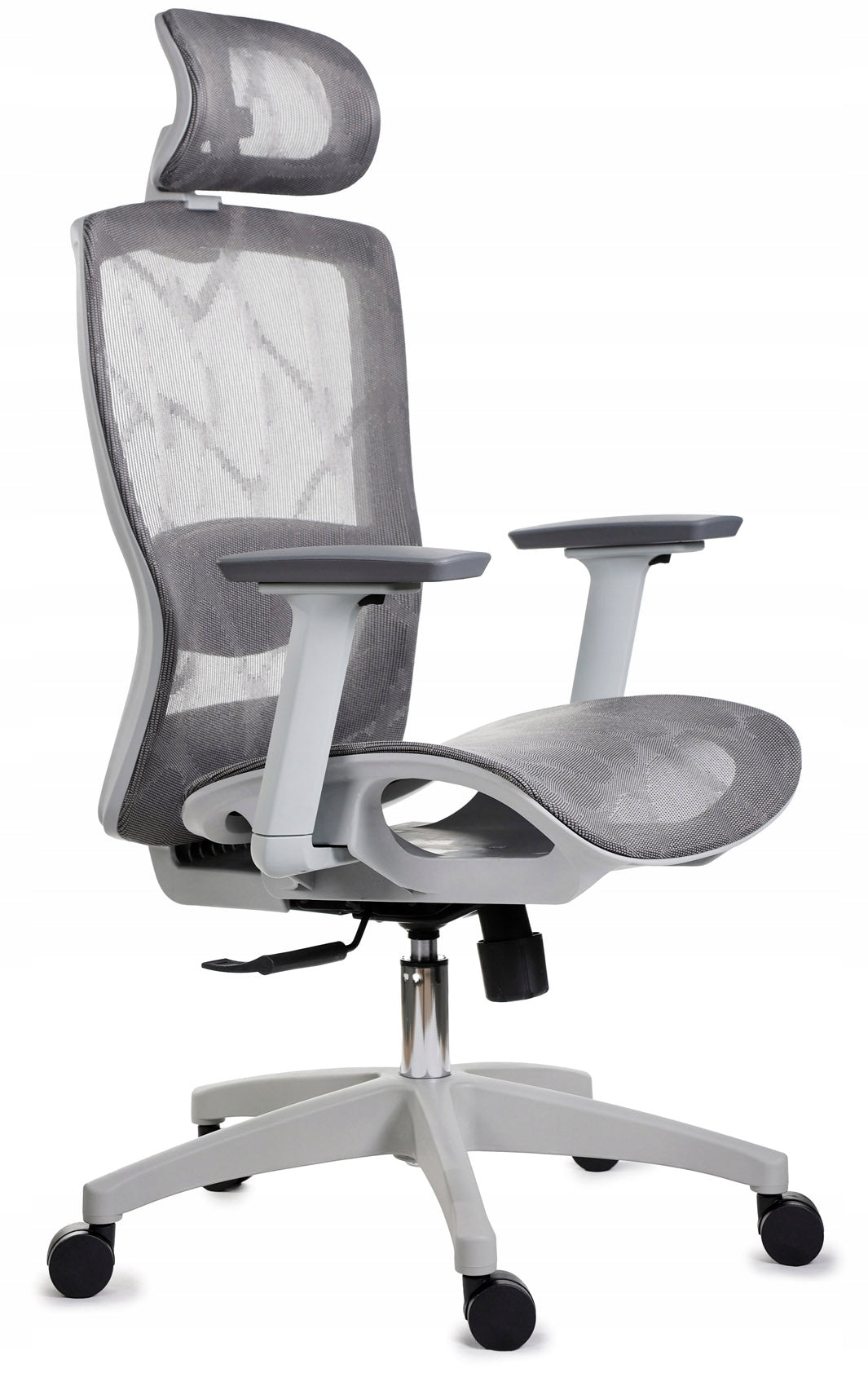 Ergonomic grey comfortable office chair adjustable armrests, headrest Packaging status original