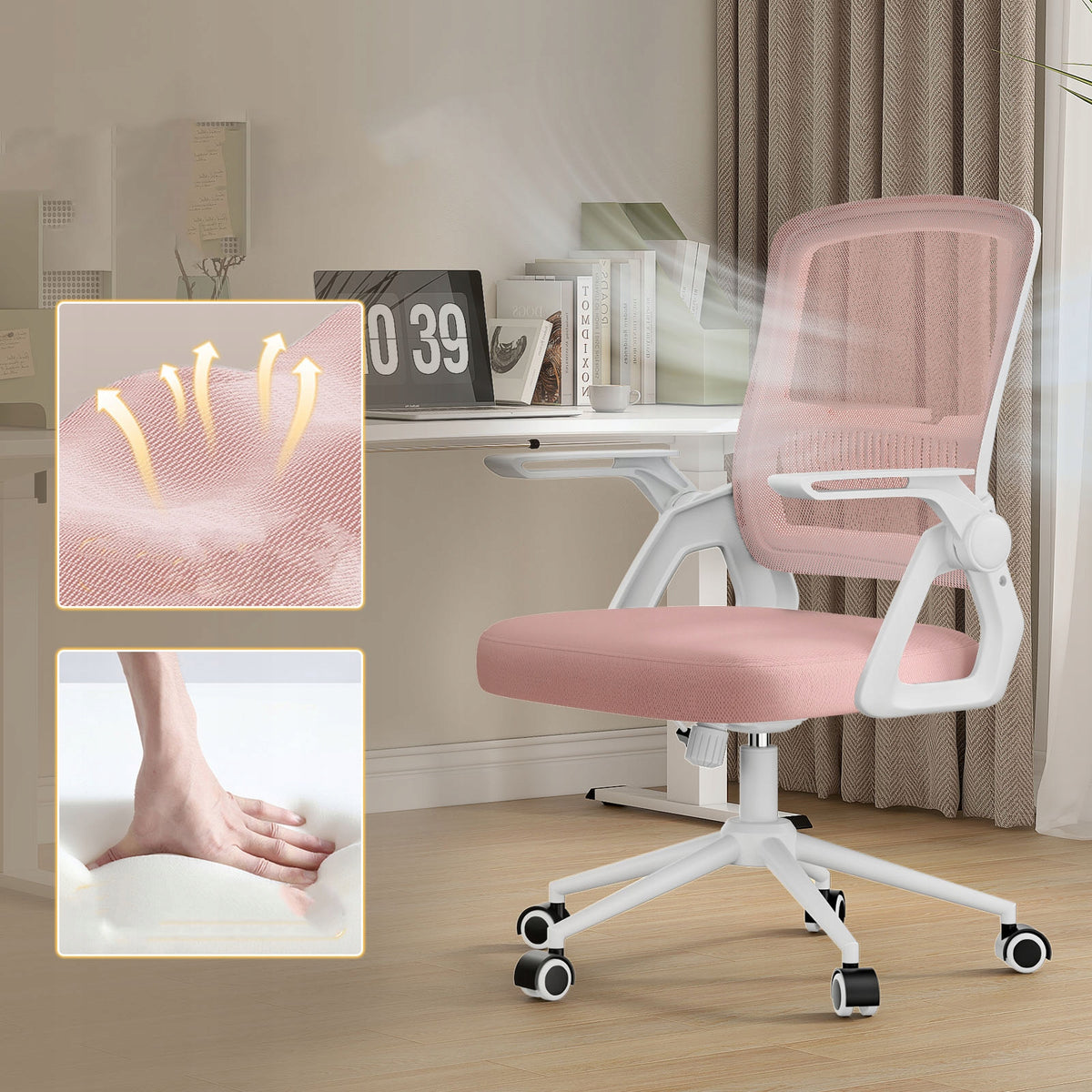 Ergonomic mesh swivel chair with adjustable lumbar support Brand no brand