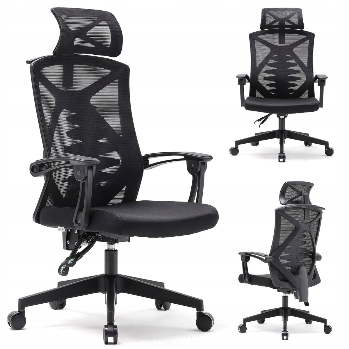 Ergonomic office chair ANGEL spinO black loins for desk 150 kg