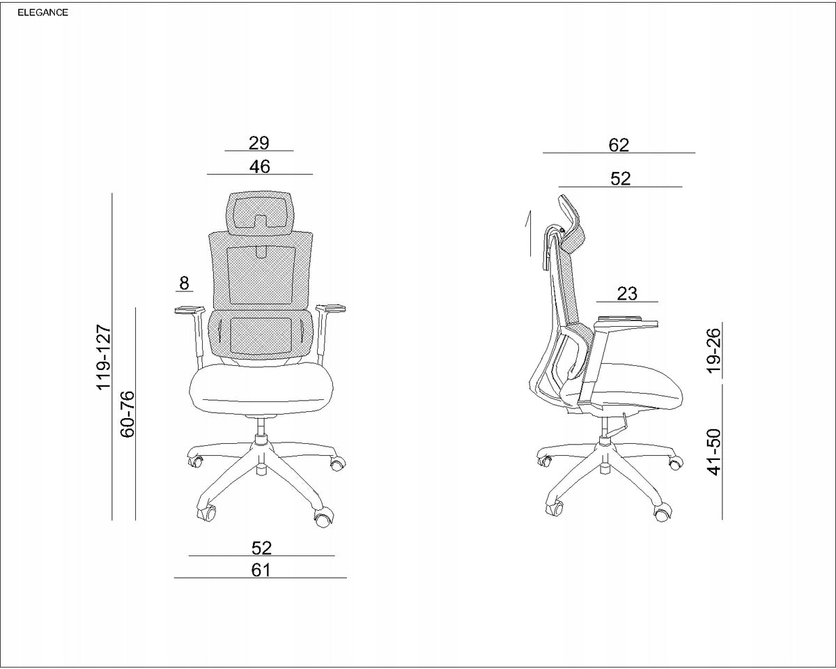Ergonomic office chair ELEGANCE Unique black Brand Unique