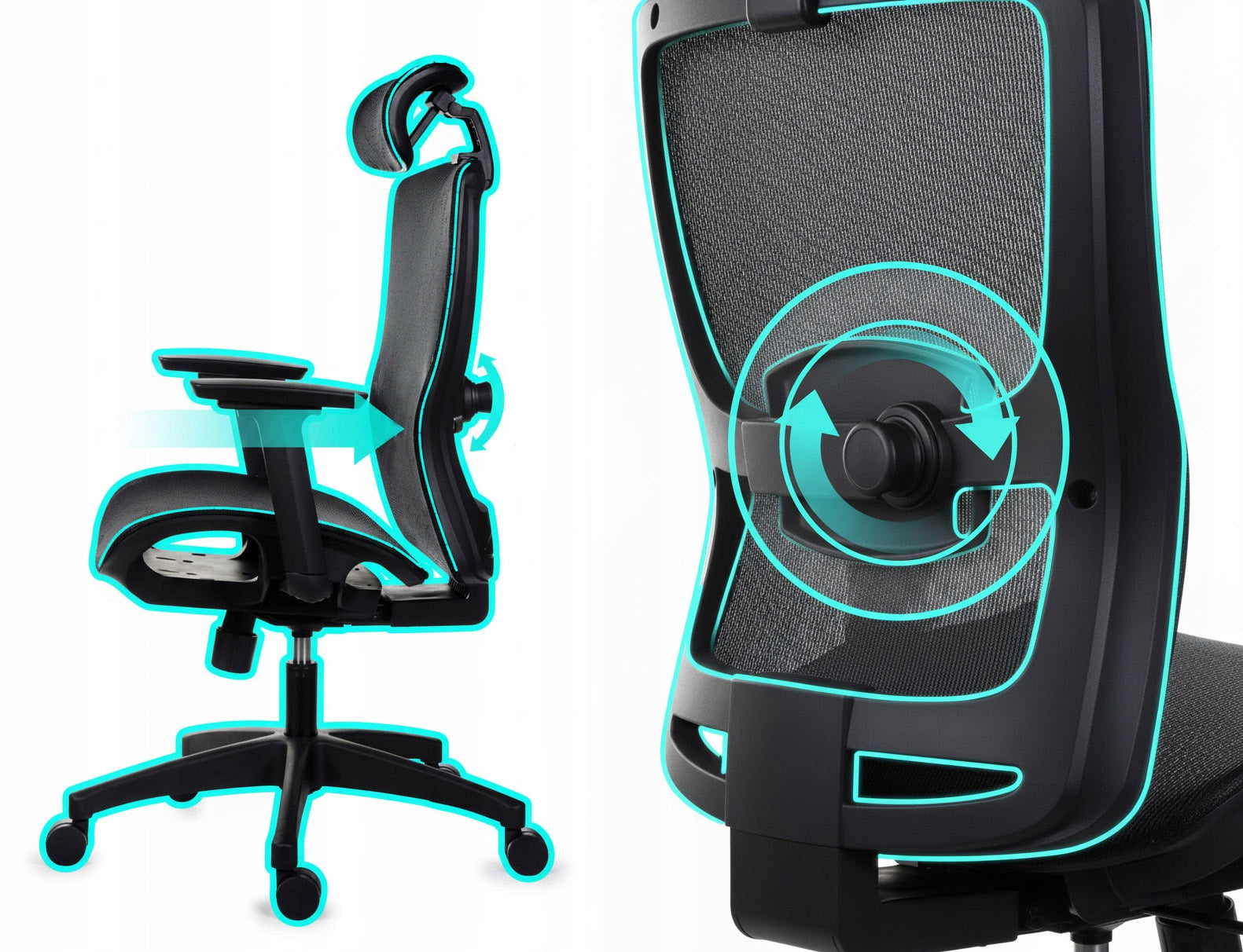 Ergonomic office chair FXC004 adjustable armrests and headrest, health and safety Brand Giosedio
