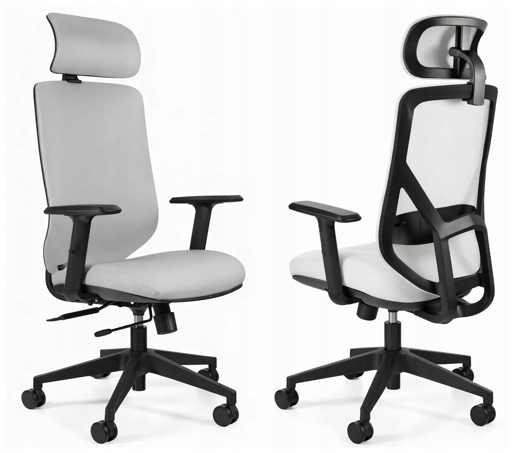 Ergonomic office chair HIT PU Grey – SYNCHRON Headrest Adjustment