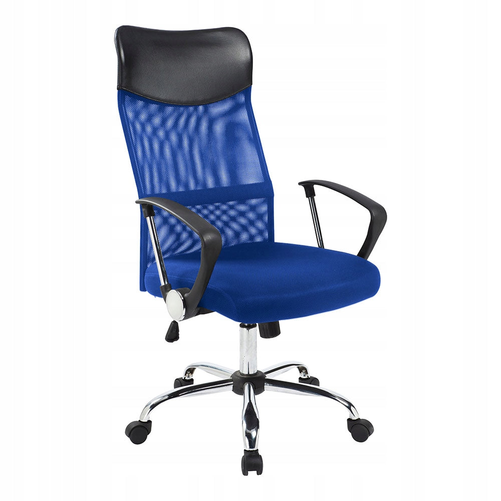 Ergonomic office chair swivel chair higher backrest mesh blue