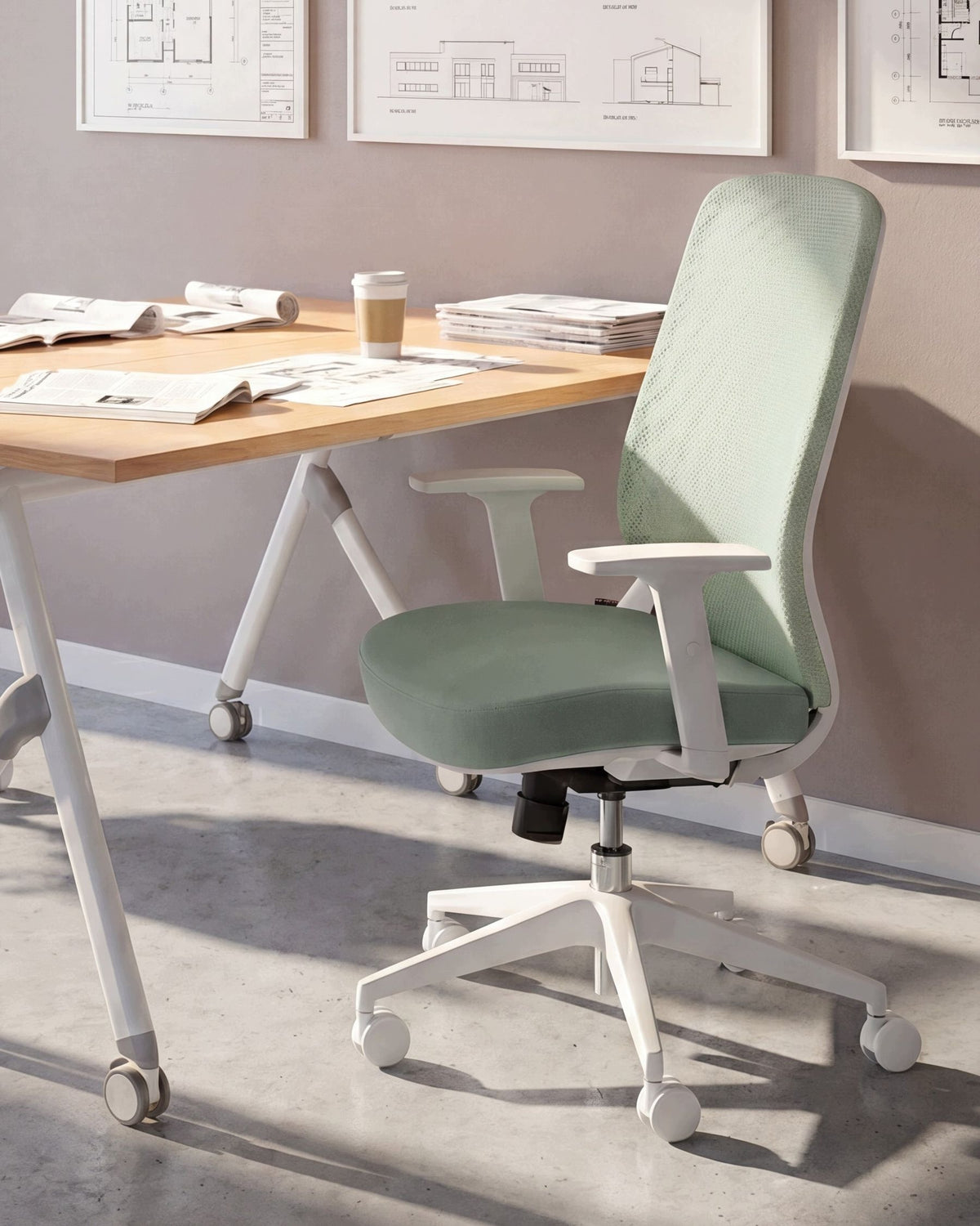 Ergonomic office chair with adjustable seat green Packaging status original