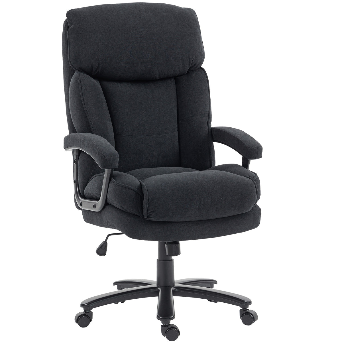 Ergonomic office chair with footrest with rocking function, black