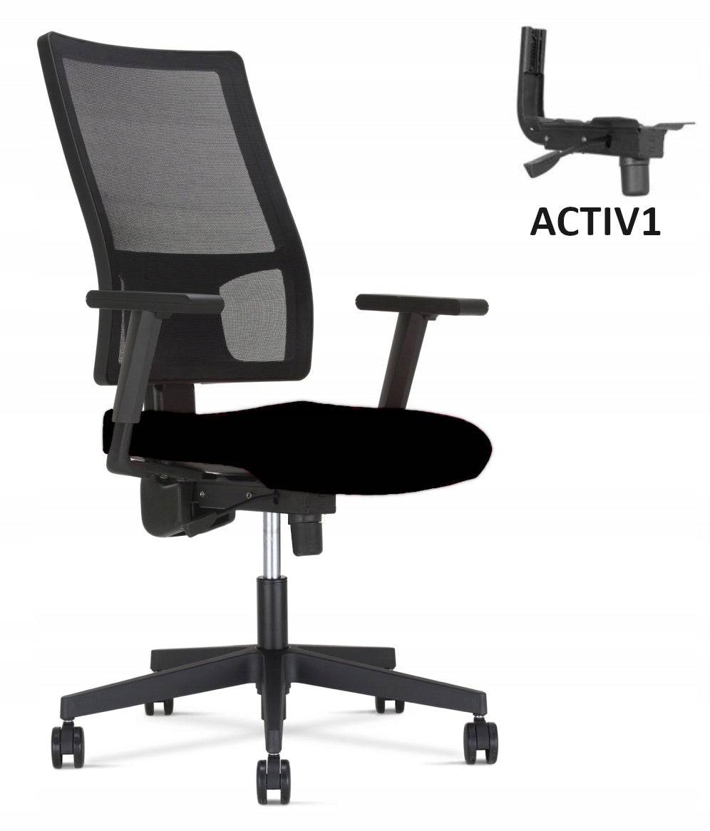 Ergonomic office swivel chair TAKTIK MESH R19 ACTIV black New Sty