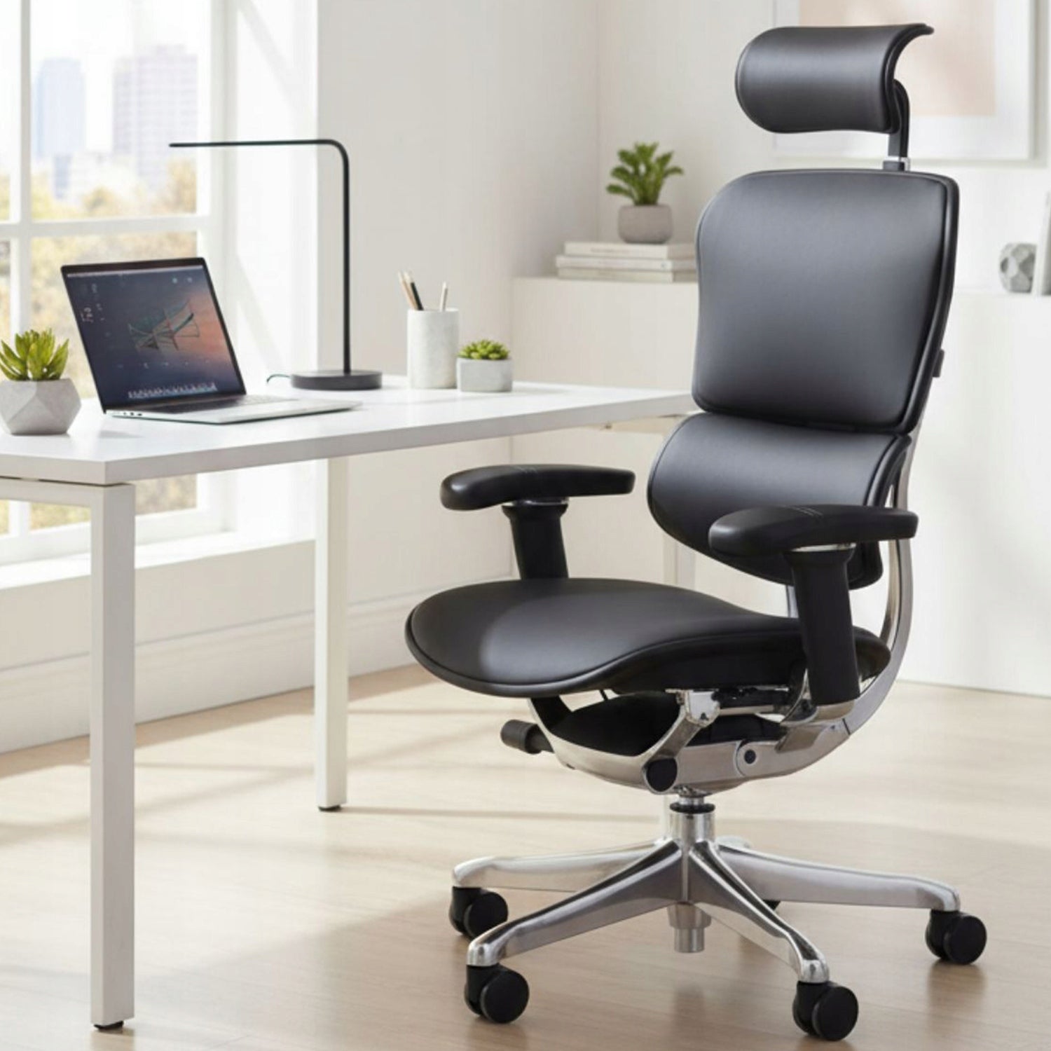Ergonomic swivel office chair Ergohuman 2 Elite Genuine leather Black