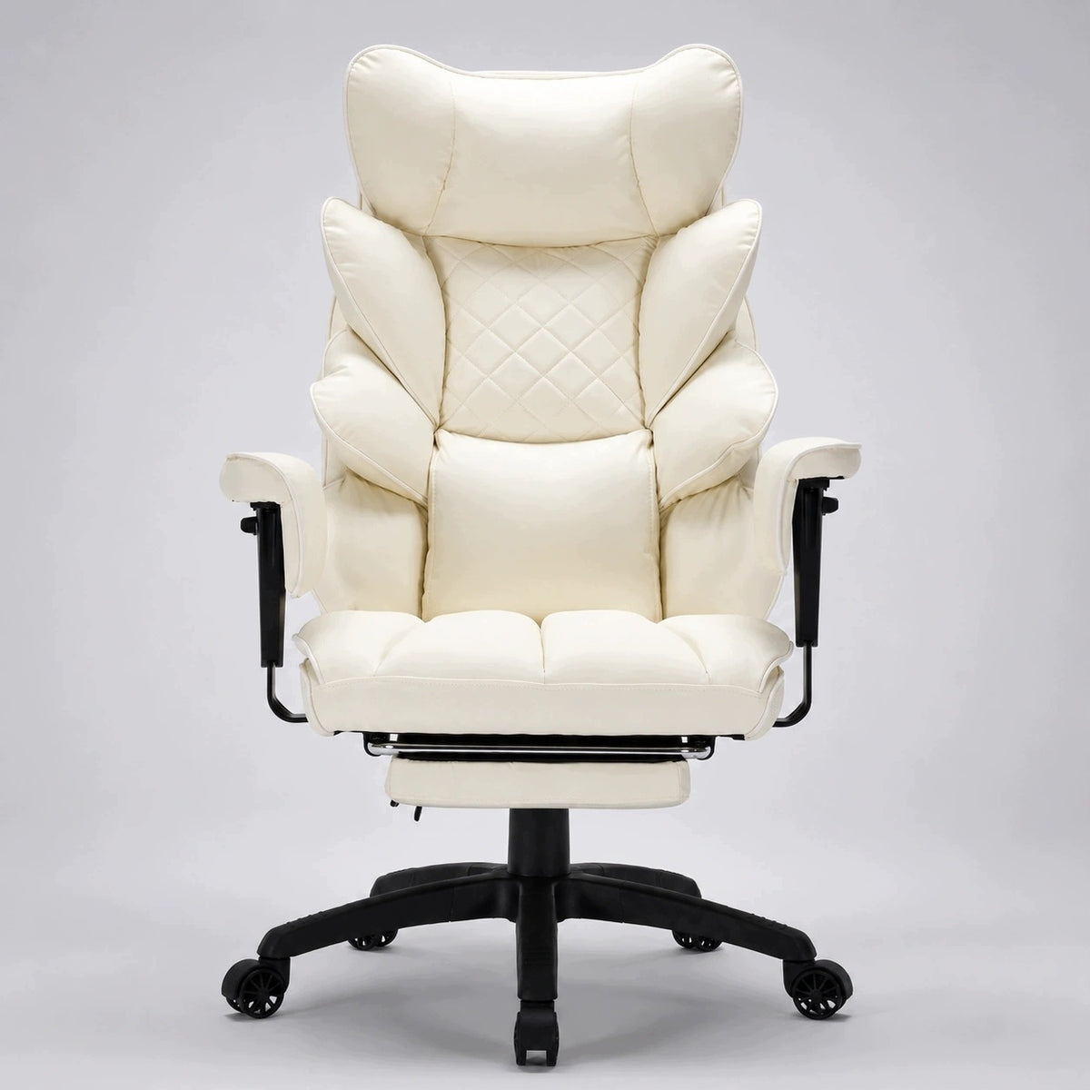 Ergonomic swivel office chair with footrest leather beige Manufacturer code Magna Beżowy