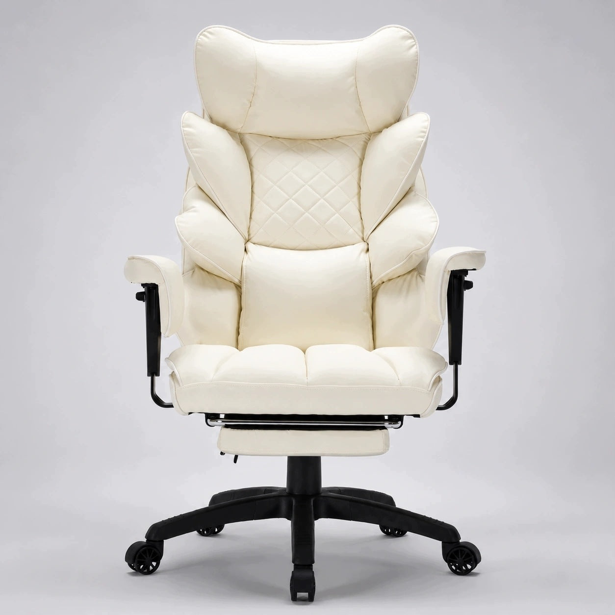 Ergonomic swivel office chair with footrest leather beige Manufacturer code Magna Beżowy