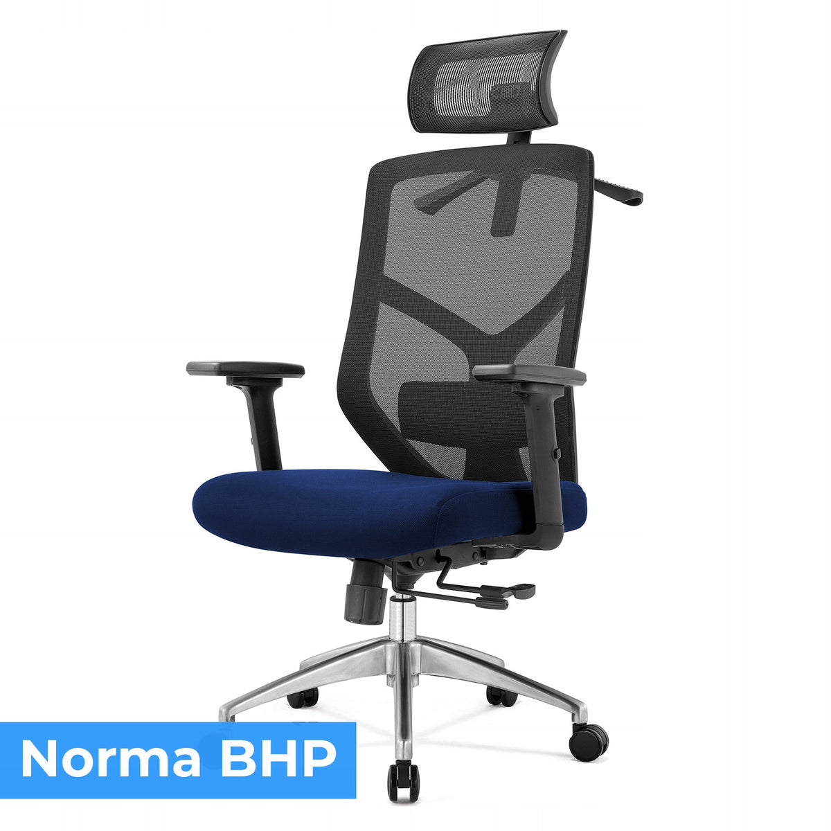 Ergonomic swivel office chair with headrest BHP Lina Drak Blue Manufacturer code Fotel biurowy Lina Dark Blue