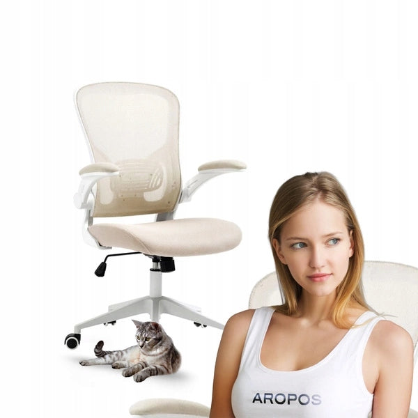 Ergonomic youth chair LUIS beige and white